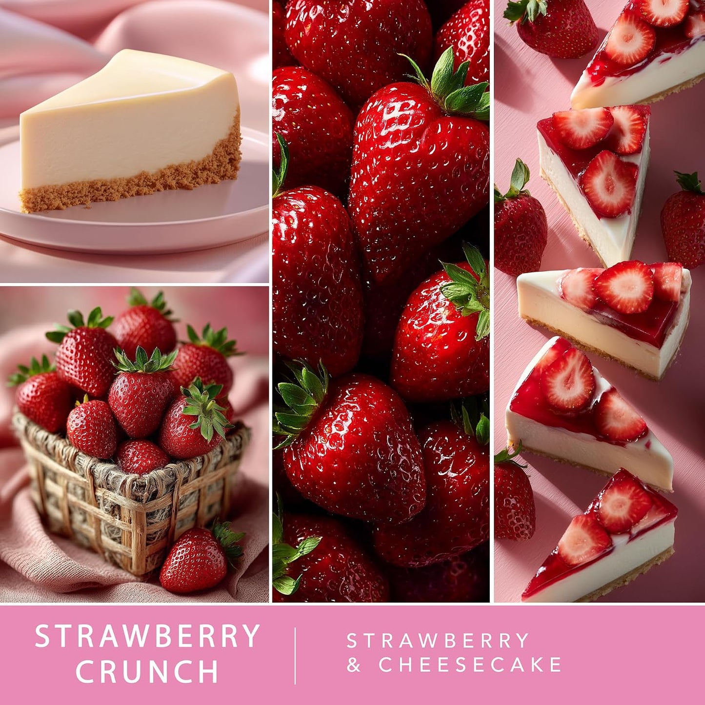 Scentsationals Strawberry Crunch Scented Wax Melts - Strawberries, Cheesecake, & Vanilla, 10oz (24 Cubes)