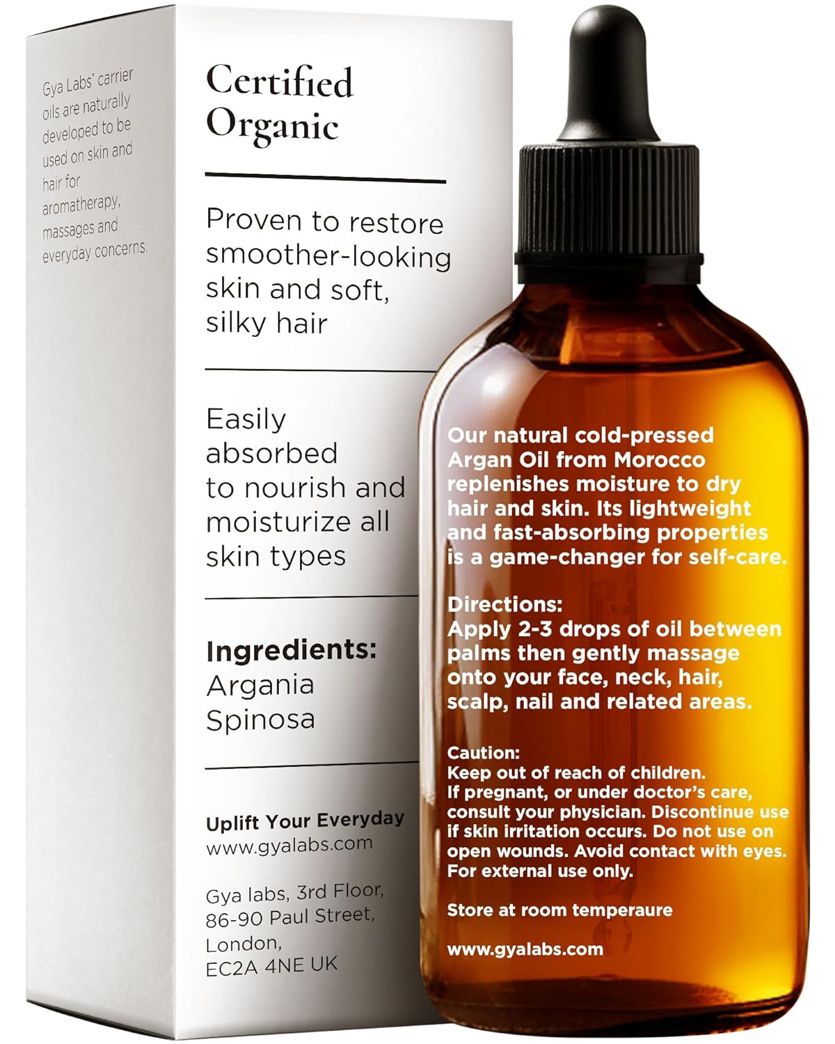 Gya Labs Argan Hair Revival Oil - 3.4 Fl Oz - Non-Greasy Formula for Thickening & Strengthening - Repairs Damaged Hair, Split Ends & Dry Scalp