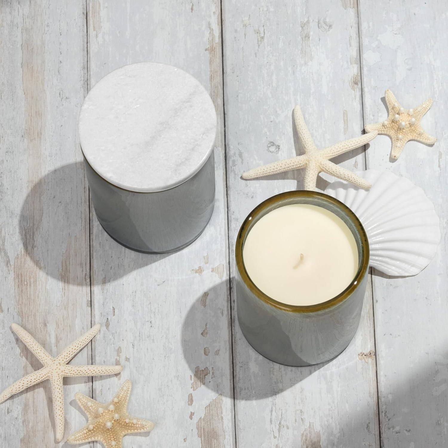 LAFCO New York Classic Candle Lid - White Polished Marble
