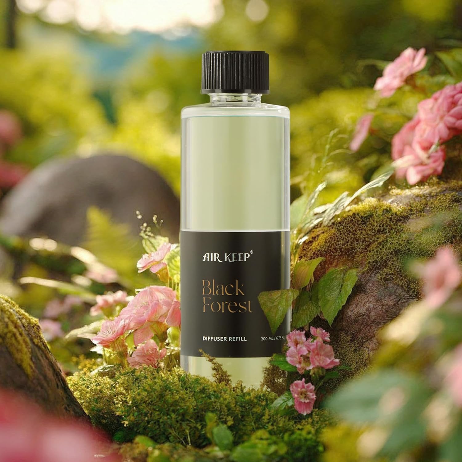 Airkeep Black Forest Reed Diffuser Refill – 6.76 fl oz – Premium Scented Oil for Home Aromatherapy – Long-Lasting Fragrance for Reed Diffusers – Perfect for Bathroom, Bedroom & Home Decor
