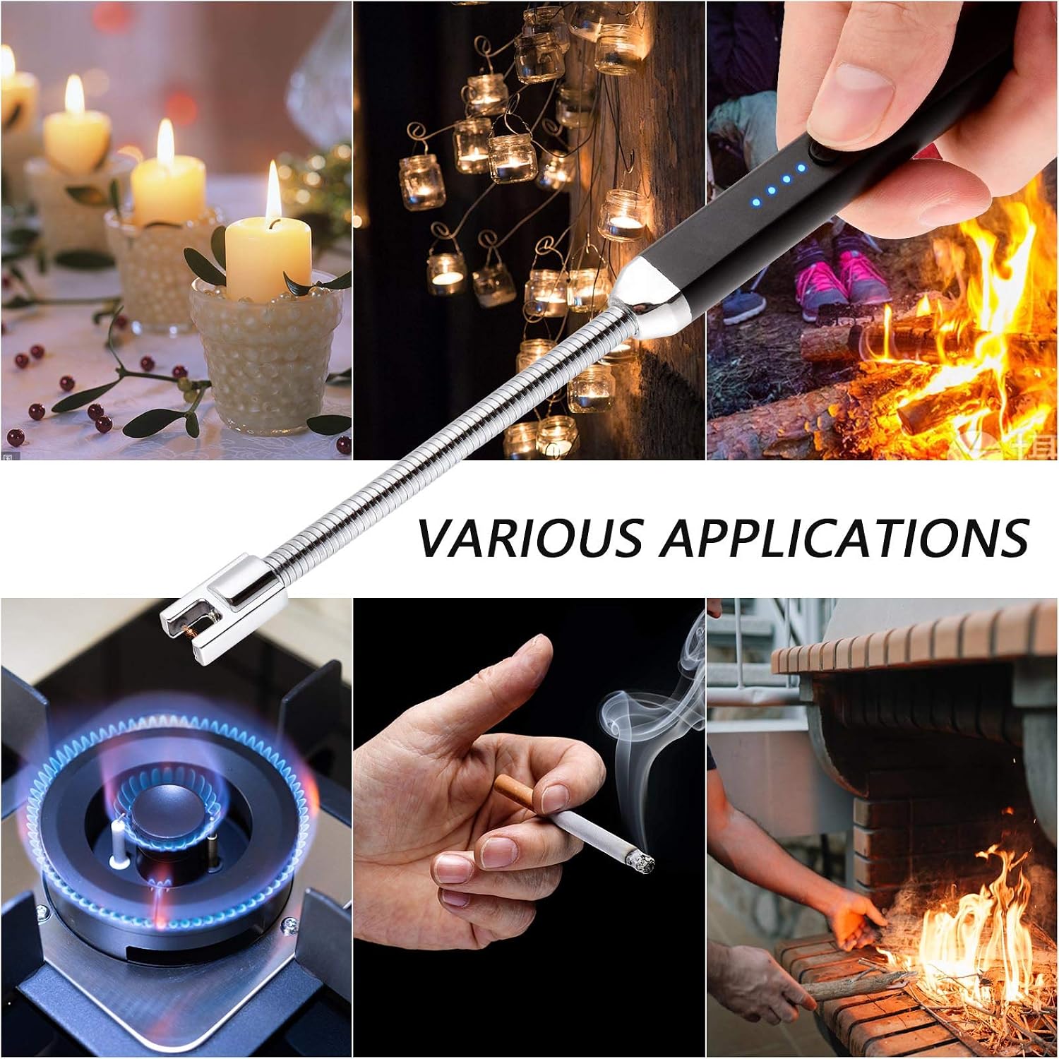MEIRUBY Electric Candle Lighter, Birthday Christmas Stocking Stuffers Gifts for Women Mom Men Wife Sister, USB Arc Rechargeable Windproof Long Lighter for Candle BBQ Housewarming Gift Idals
