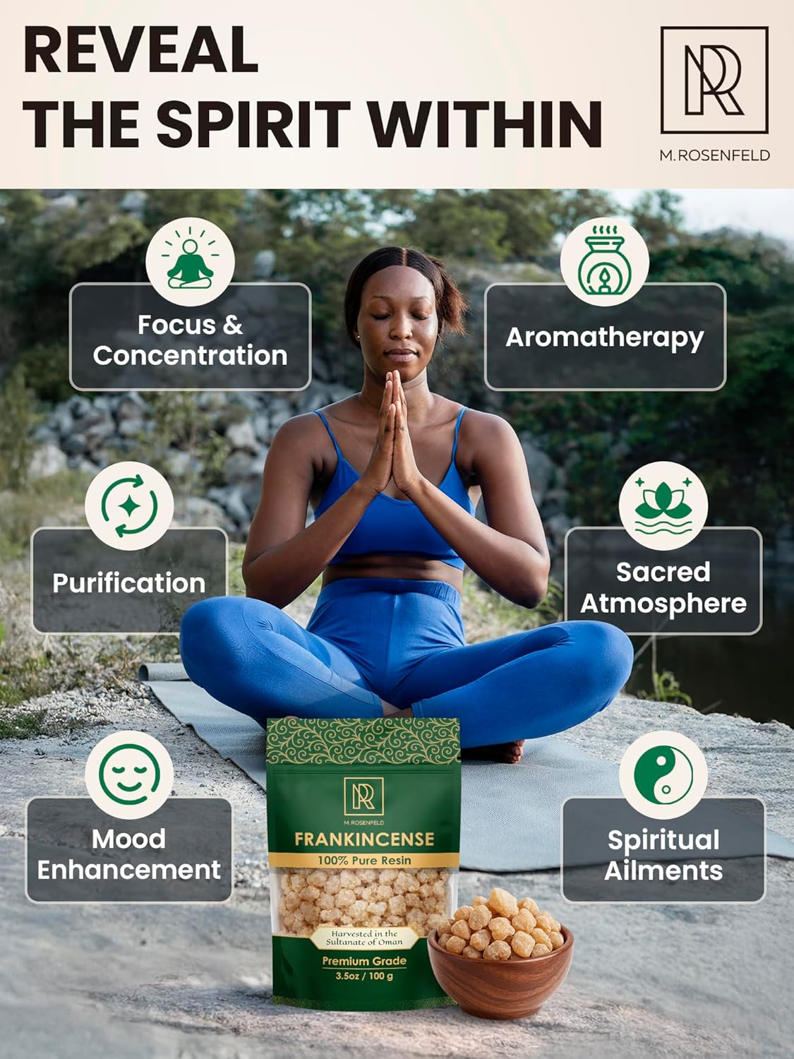 Frankincense Resin 3.5 oz (100g) – Premium Oman Boswellia Sacra - 100% Pure Natural Incense Resin for Burning Aromatherapy Meditation & Spiritual Cleansing