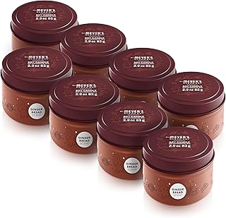 MRS. MEYER'S CLEAN DAY Scented Soy Candle, Tin Candle, Gingerbread Scent, 2.9 oz (Pack of 8)