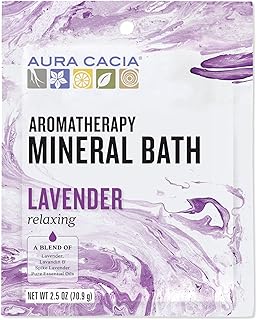 Aura Cacia Aromatherapy Mineral Bath, Relaxing Lavender, 2.5 ounce packet (Pack of 3)