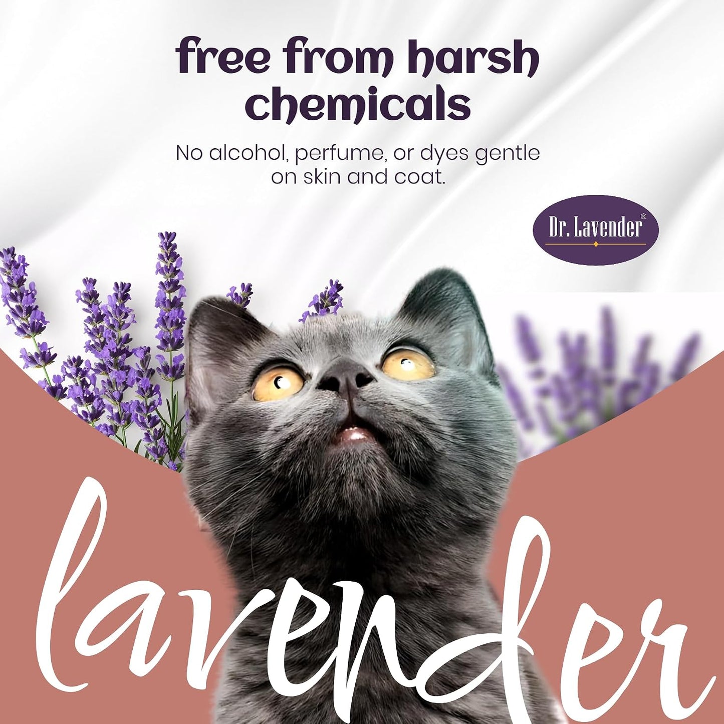DR.LAVENDER Natural Pet Coat Spray – Lavender & Orange Peel Essential Oil Formula – Gentle Grooming & Cleansing Spray for Dogs & Cats – Safe for Home, Bedding & Furniture – Fresh Scent
