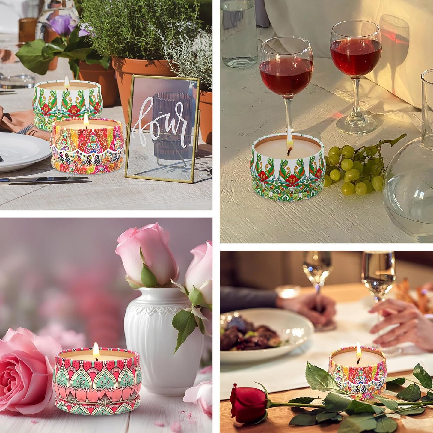 Scented Candles Gift Set, 3 Pack Candles for Home Scented, Long Lasting Soy Wax Aromatherapy Candle Set, Gifts for Women with Gift Box, Baby Shower Prizes (Rose.Vanilla.Orange)