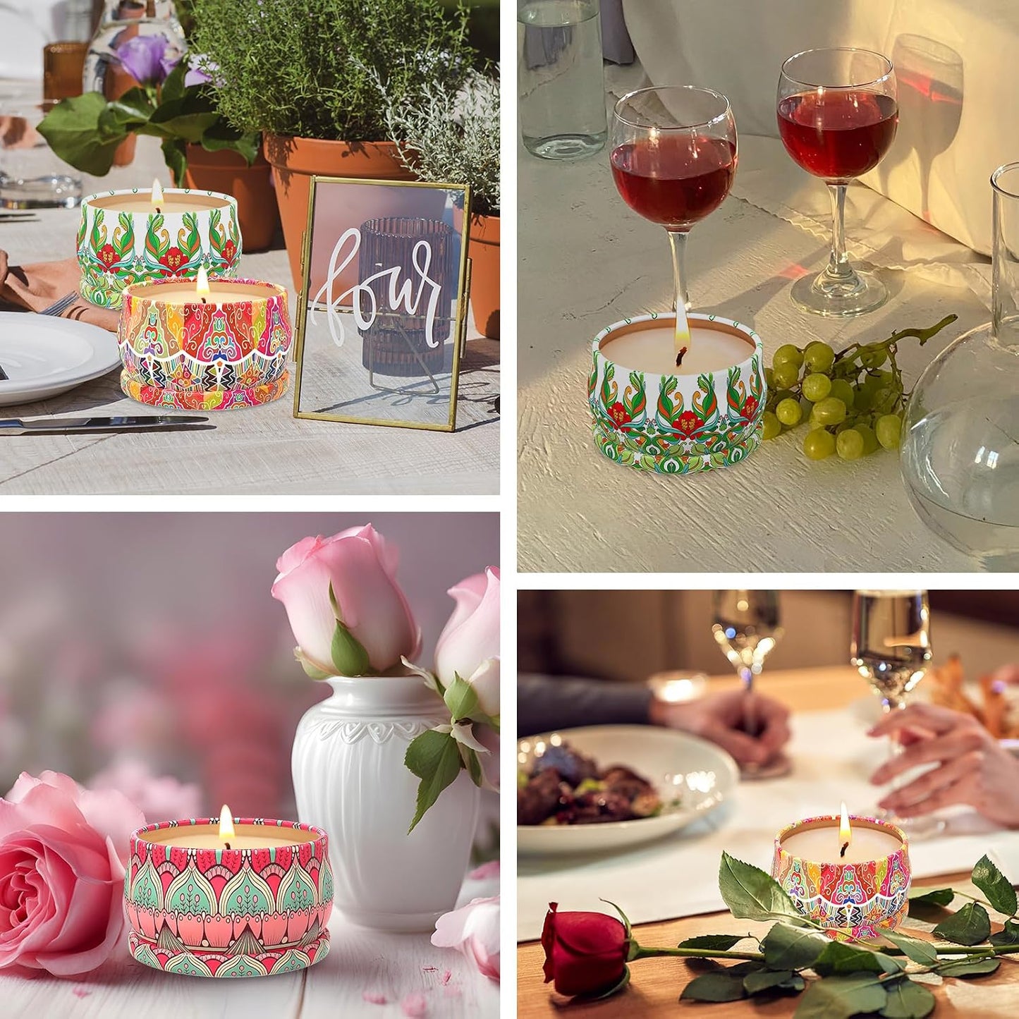 Scented Candles Gift Set,3 Pack Candles for Home Scented, Long Lasting Soy Wax Aromatherapy Candle Set, Gifts for Women with Gift Box(Rose.Vanilla.Orange)