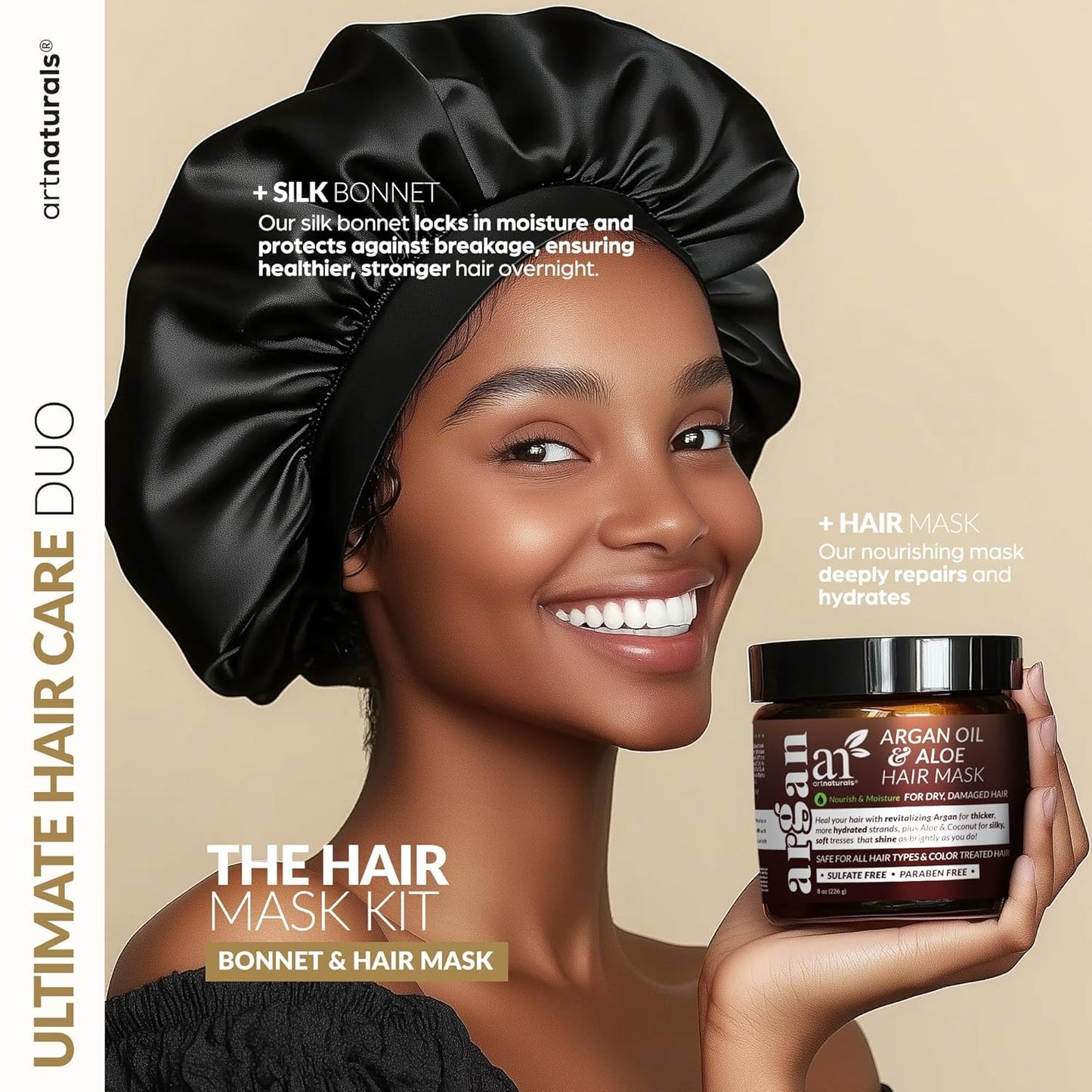 artnaturals Hair Mask for Dry, Damaged Hair - Deep Conditioning Treatment Argan Oil & Jojoba Treatment Repair Mask for Curly, Frizzy Color-Treated Hair, For Hydrating Growth Repair Moisturizing