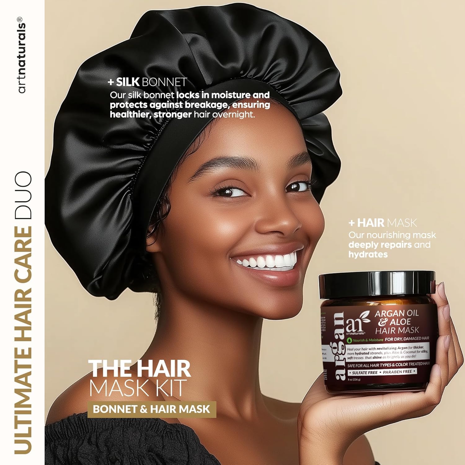 artnaturals Hair Mask for Dry, Damaged Hair - Deep Conditioning Treatment Argan Oil & Jojoba Treatment Repair Mask for Curly, Frizzy Color-Treated Hair, For Hydrating Growth Repair Moisturizing