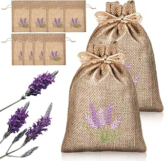 10 Pack Empty Sachet Bags 5.51X3.93 Inch Refillable Linen Drawstring Bags for Lavender Dried Flowers Drawer Closet Car Home Fragrance
