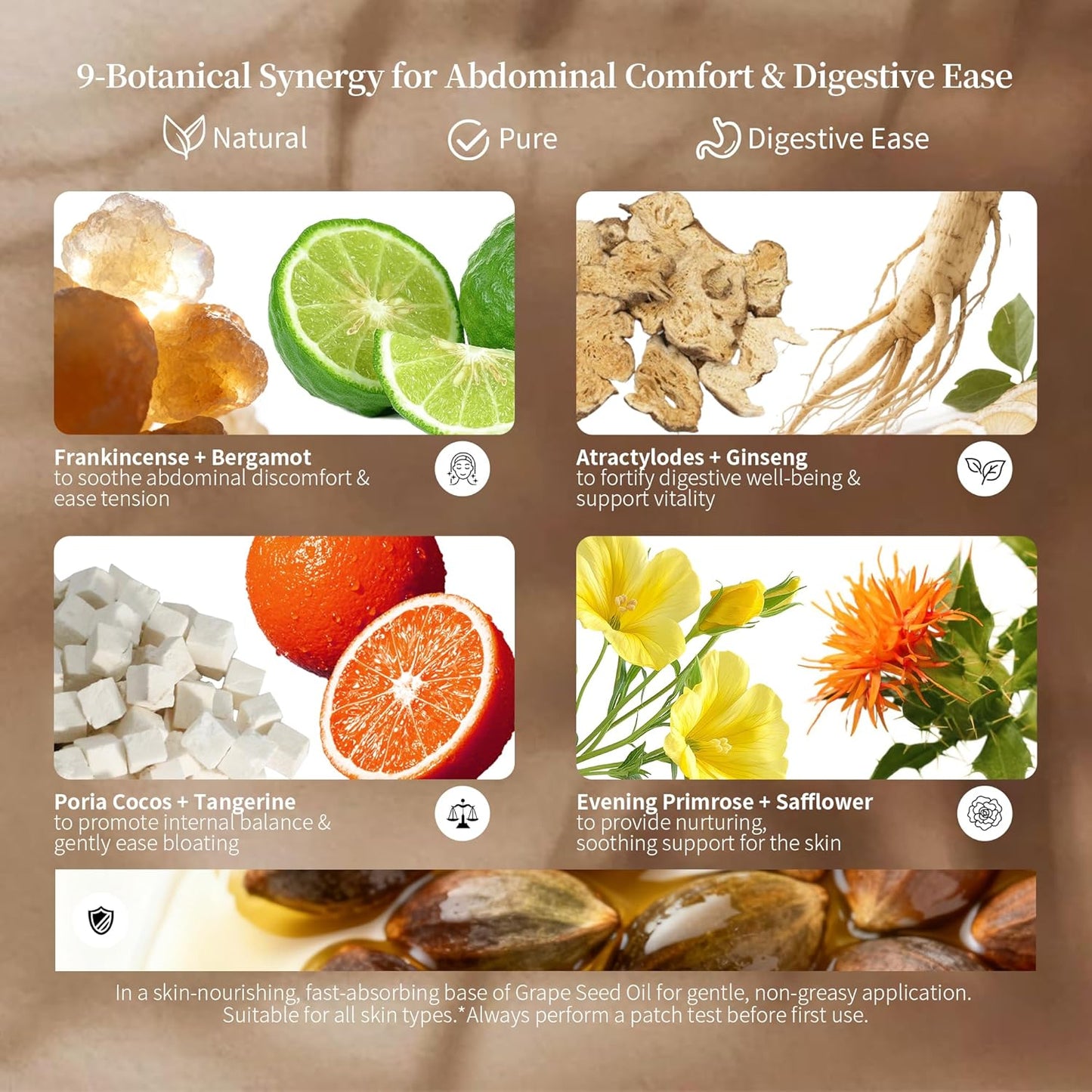 Nourish Digestion Relief Essential Oil Blend – Frankincense, Bergamot & Panax Ginseng for Abdominal Ease, Bloating Relief & Digestive Support – 5ml Natural, Skin-Safe (0.17 Fl Oz (Pack of 1))