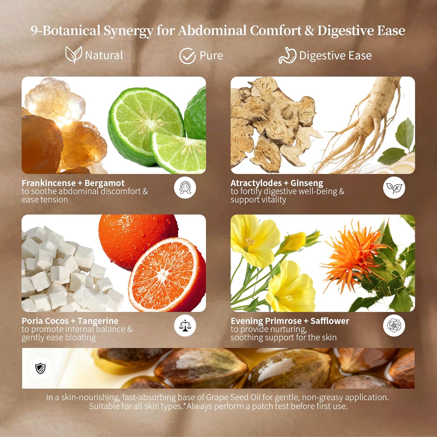 Nourish Digestion Relief Essential Oil Blend – Frankincense, Bergamot & Panax Ginseng for Abdominal Ease, Bloating Relief & Digestive Support – 5ml Natural, Skin-Safe (0.17 Fl Oz (Pack of 1))
