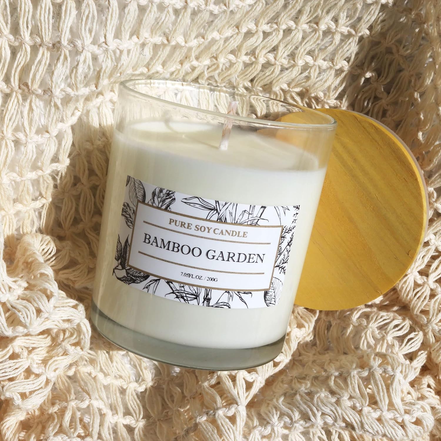 Aronica High End Hostess Gifts for Woman, Bamboo Jasmine Candle, Soy Candles for Home Scented, Non Toxic New Home Candle, Natural Summer Candles