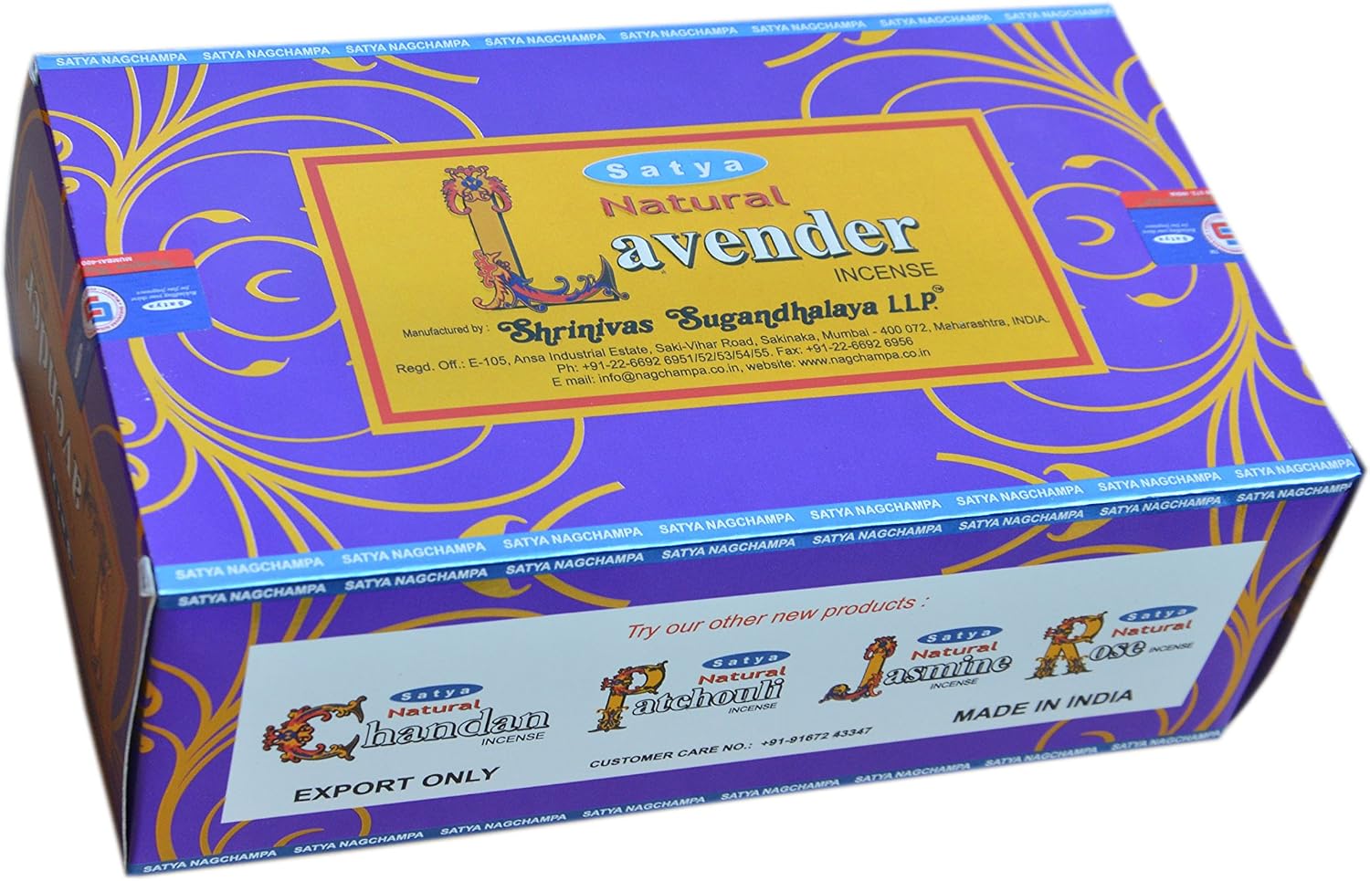 Satya Natural Lavender Incense sticks, 12 Pack
