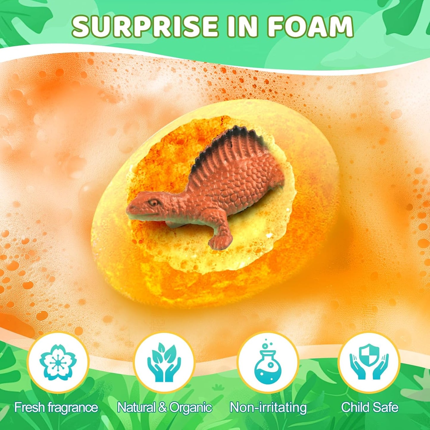 Bath Bombs for Kids with Surprise Toys Inside, XXL Dinosaur Toys Bath Bomb Eggs Gift Set, Bath Gifts for Boys 3 4 5 6 7 8 9 Year, Gentle and Kid Safe Bath Fizzy, Birthday Gifts for Kids