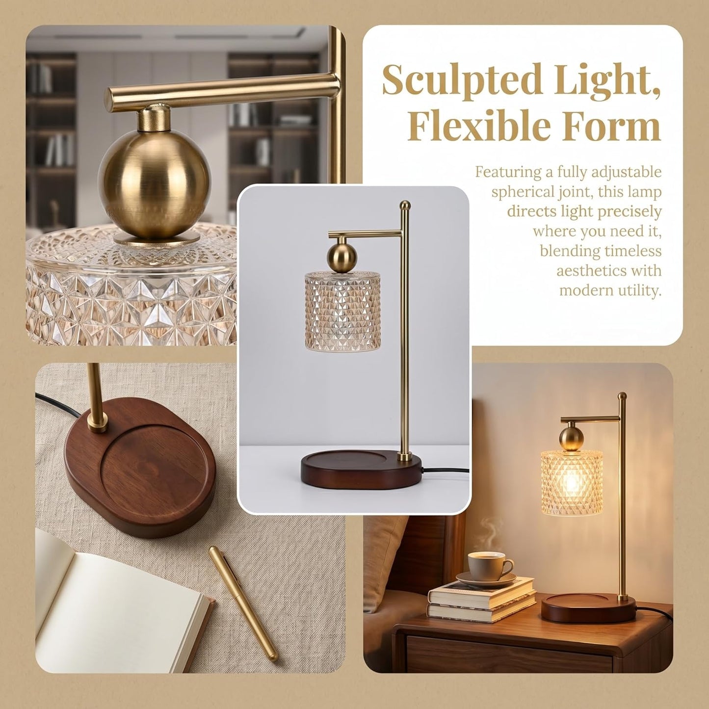 Glass Candle Warmer with Timer and Dimming Function, Perfect as a Birthday Present for Women，a Unique Candle Warmer Gift for Mum， a Housewarming Present， or as a Decorative Item for a new Home