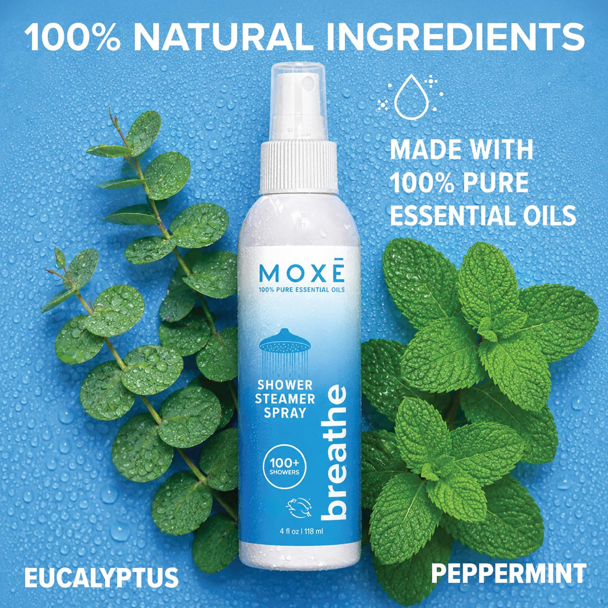 MOXĒ Breathe Shower Steamer Spray for Congestion & Sinus Relief