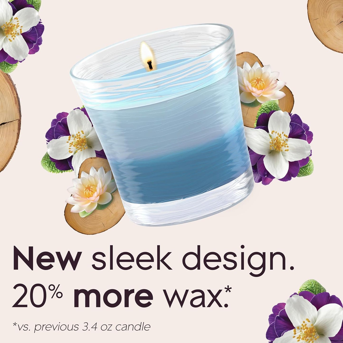 Glade 1-Wick 2in1 Scented Candle Jar, Moonlit Walk & Wandering Stream, Air Freshener Infused with Essential Oils, 4.08 Oz, 2 Count
