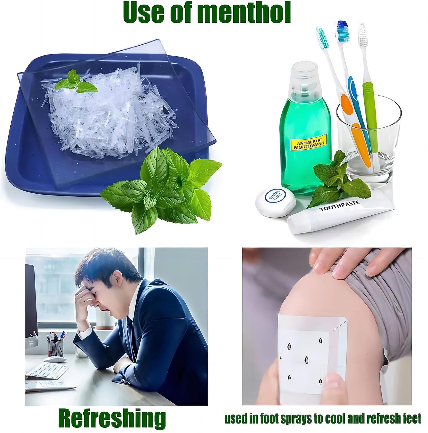 Pure Menthol Crystal 4oz 100% Organic Natural Menthol for Inhaling and Shower Steamers