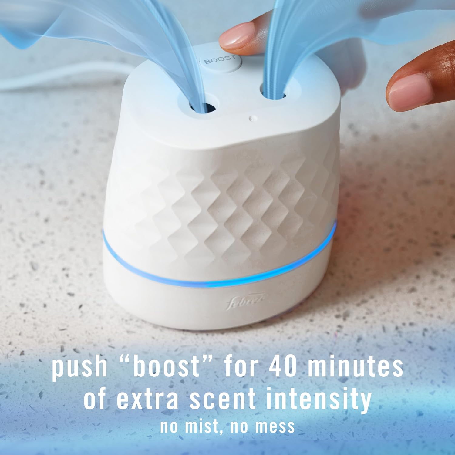 Febreze Plug Scent Booster Starter Kit – Air Freshener, Oil Diffuser, Continuous Scent Device, Includes 2 Gain Refills