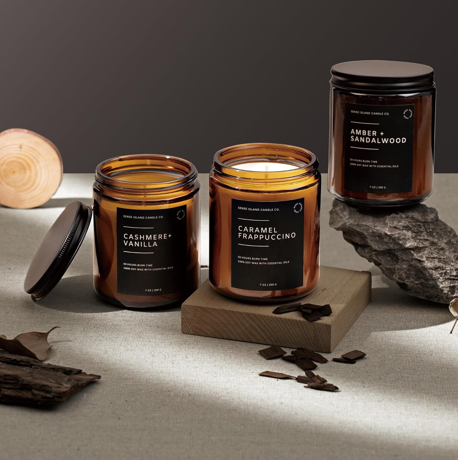Tobacco Vanilla Scented Candles for Home Scented 50 Hrs Long Lasting 100% Soy Candle Gift for Men & Women