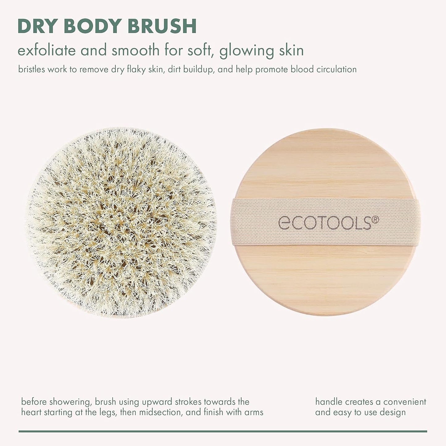EcoTools Dry Body Brush 4-Pack – Exfoliating Body Scrubber for Dead Skin Removal, Cellulite Massage, Circulation