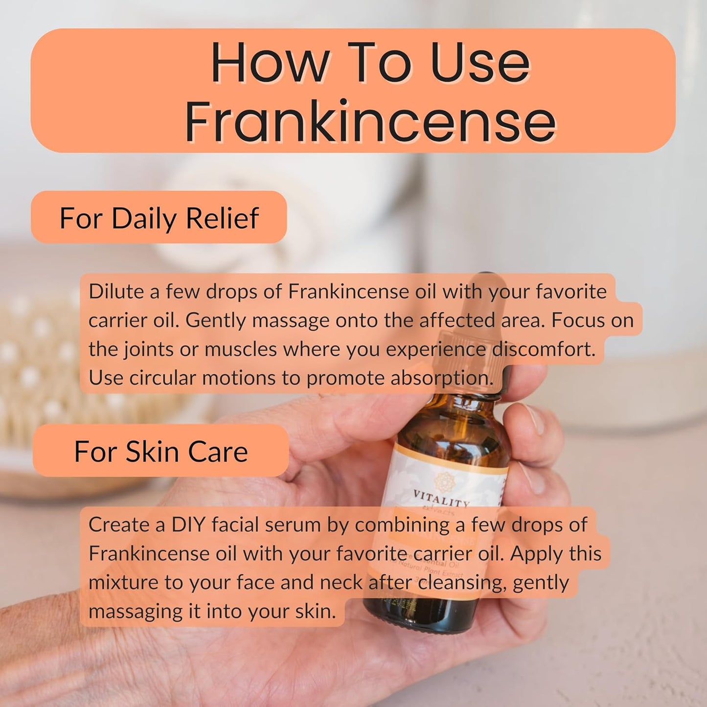 Vitality Extracts Frankincense Essential Oil - 4oz, Boswellia Serrata, Aromatherapy, Skin Care, Natural Calm, Rest & Relaxation, Yoga, Comfort