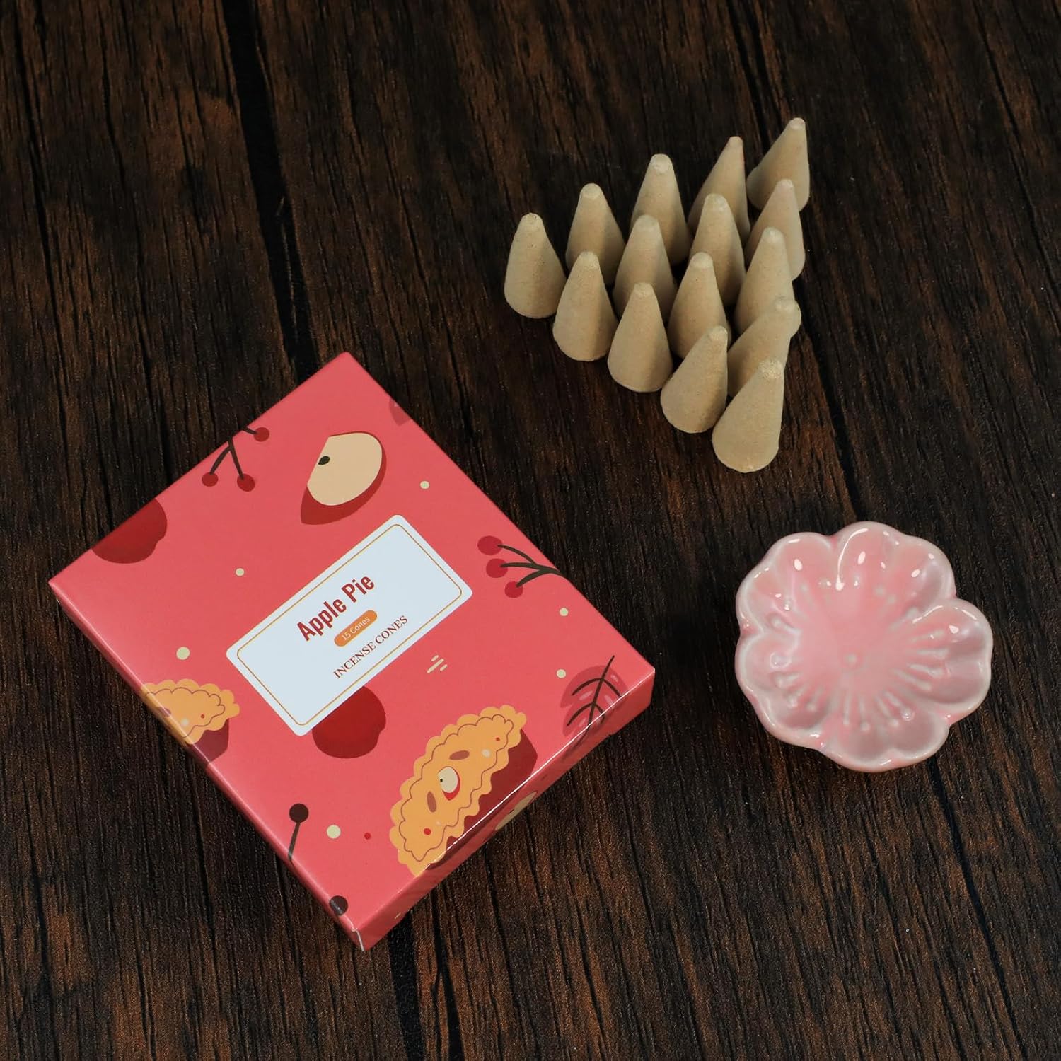 STRN Incense Cones 120 Scented Cones for All Seasons, Assorted Cone Incense Scents with Incense Holder, Vanilla Mint Coconut Cedarwood Apple Pie Forest Citrus Cinnamon