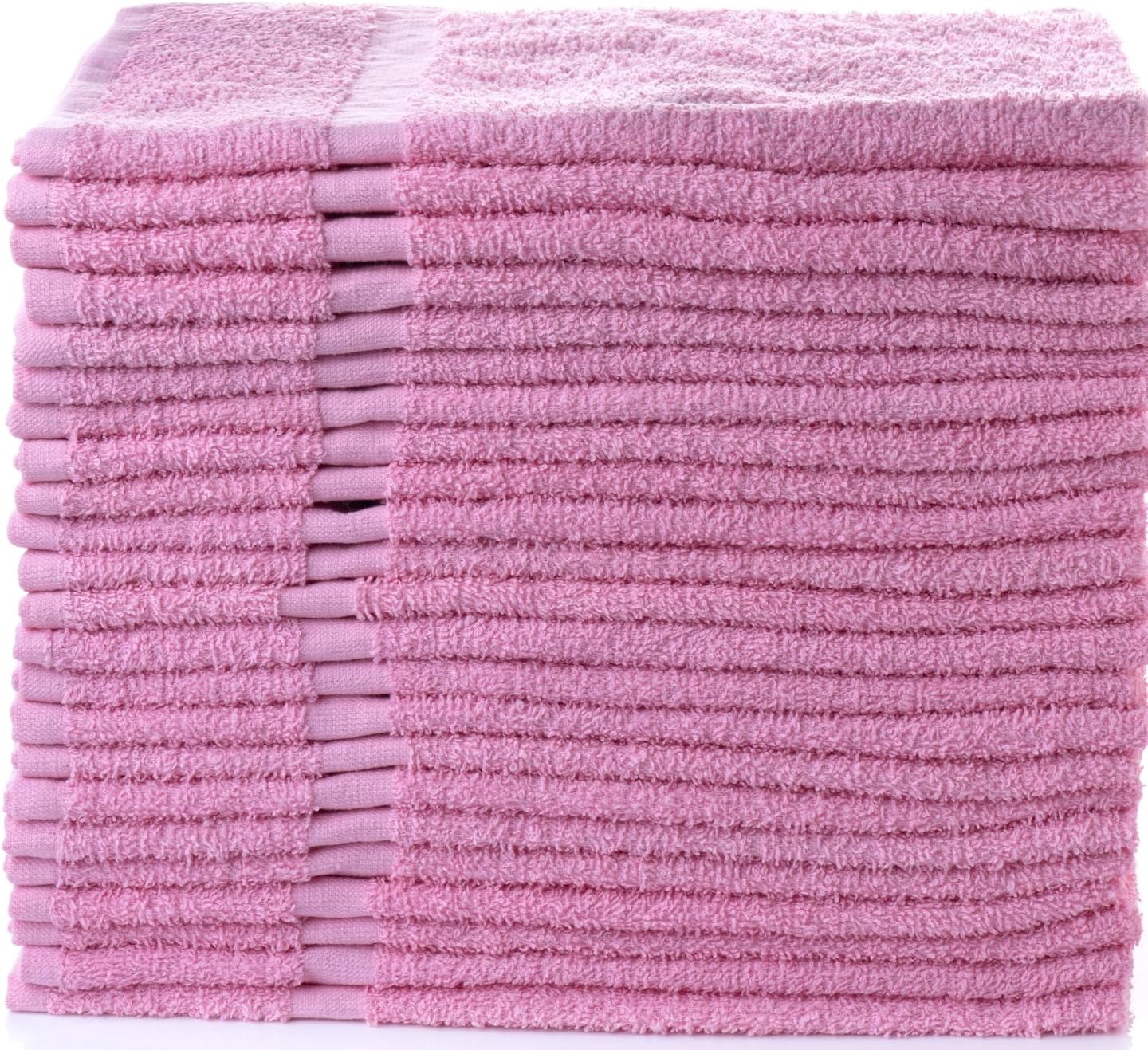 Simpli-Magic Cotton Hand Towels 16"x27" (12 Pack) – Soft Towels for Bathroom, Kitchen, Salon & Gym (Pink)