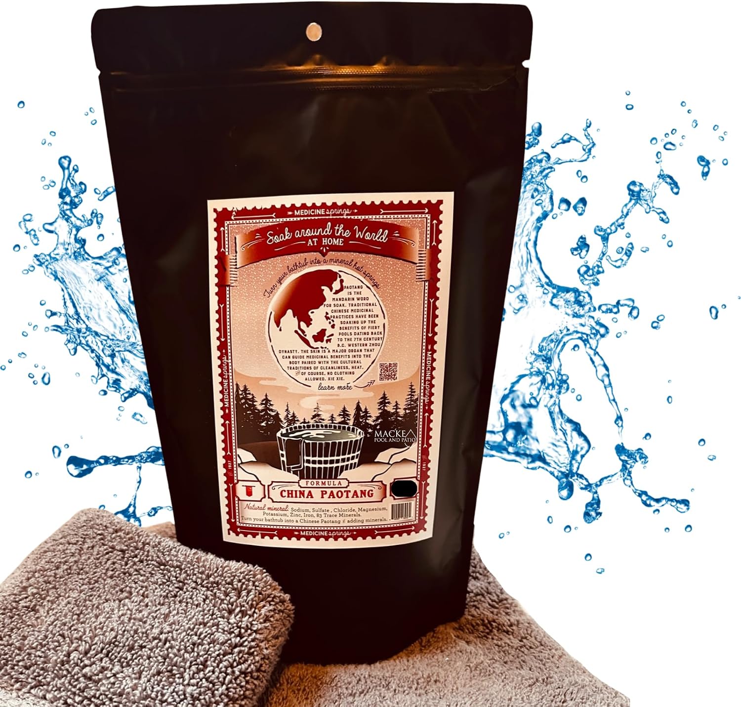 China Bath Soak (2 soaks per Bag) Soak in Hot Springs Around The World with Medicine Springs Dead sea Salt for Soaking and Bathing in Bath Minerals Add Dead Mineral Salts to Your Bath (China Soak)