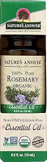 Nature’s Answer USDA Organic Rosemary Essential Oil, 100% Pure | Natural Aromatherapy Oil for Diffuser/Humidifier, Steam Distilled 0.5 fl oz. (15ml) | Made in USA