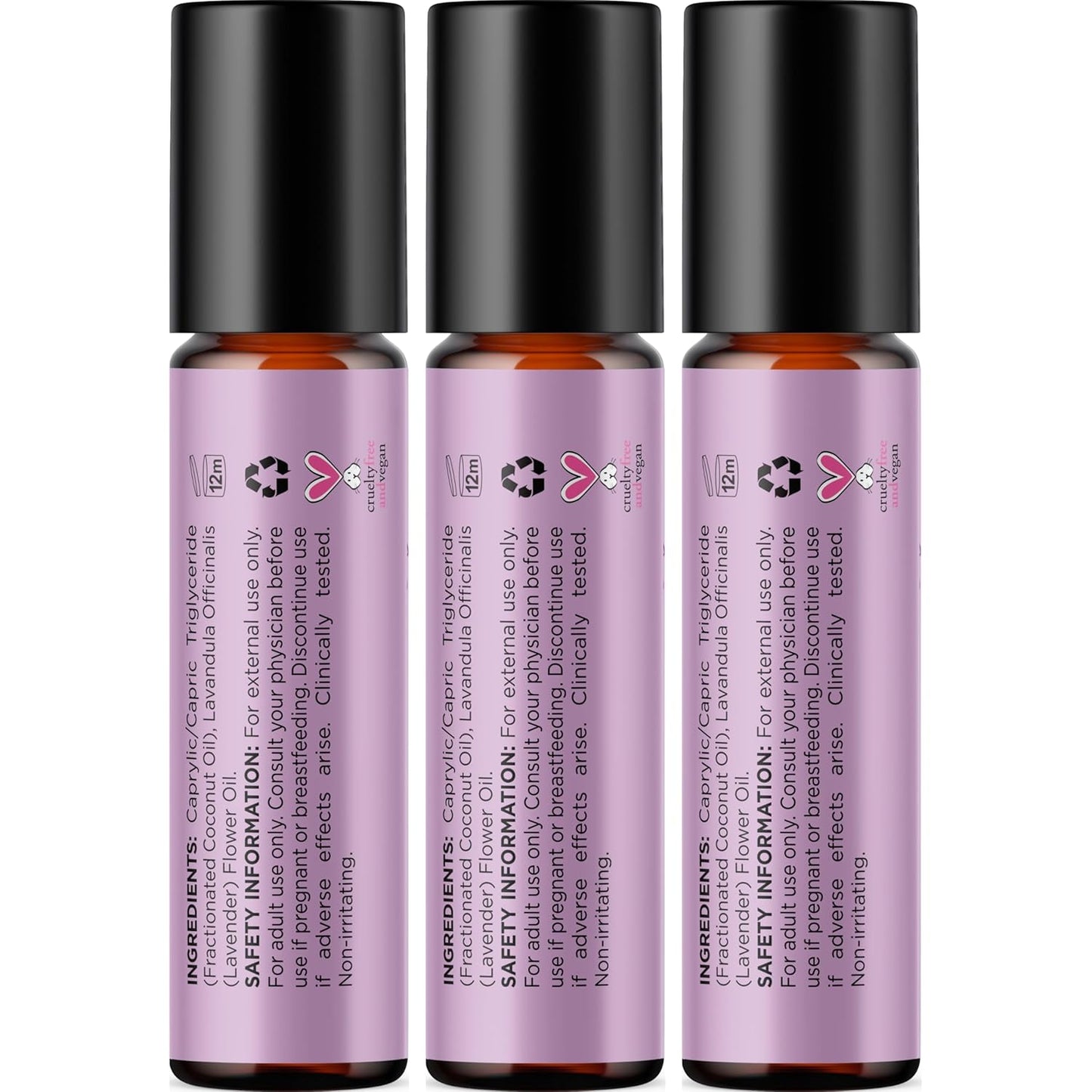 Lavender Essential Oil Roll On - Calming Aromatherapy Oil Roller for Sleep Headaches and Relaxation - Natural Pre-Diluted Sleep Oil for Nighttime Relaxation with Lavender Essential Oil for Skin 3-Pack