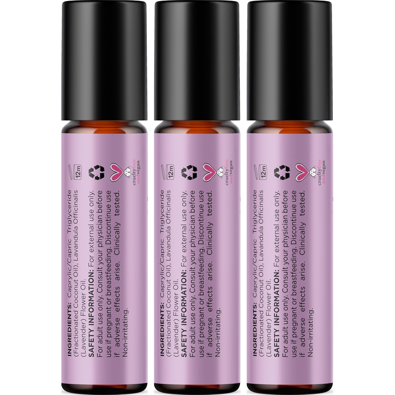 Lavender Essential Oil Roll On - Calming Aromatherapy Oil Roller for Sleep Headaches and Relaxation - Natural Pre-Diluted Sleep Oil for Nighttime Relaxation with Lavender Essential Oil for Skin 3-Pack