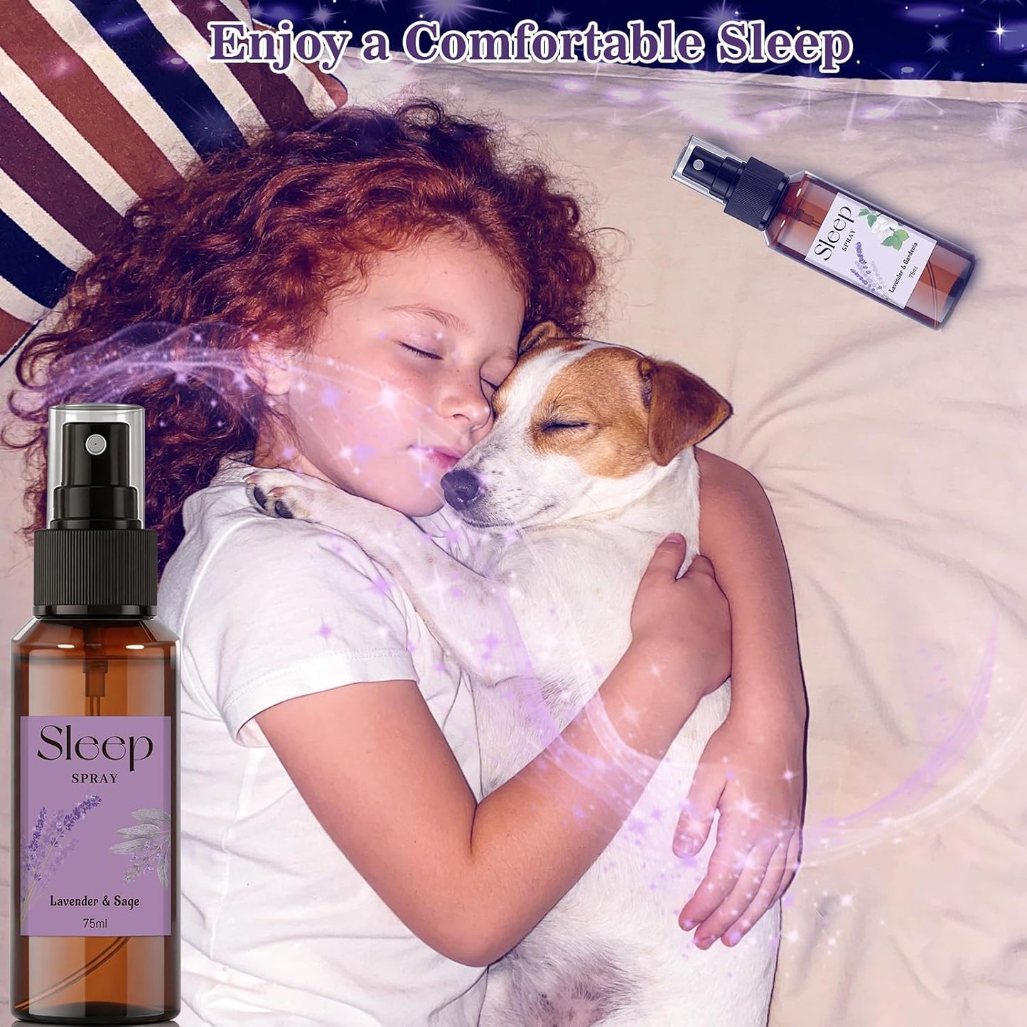 STRN Room Spray with Lavender Essential Oil for Sleep, Sleep Spray, Pillow Spray, 2 Scents - Lavender & Gardenia, Sage, Sweet Dream Fragrance Mist, 75 ML x 2 Bottles
