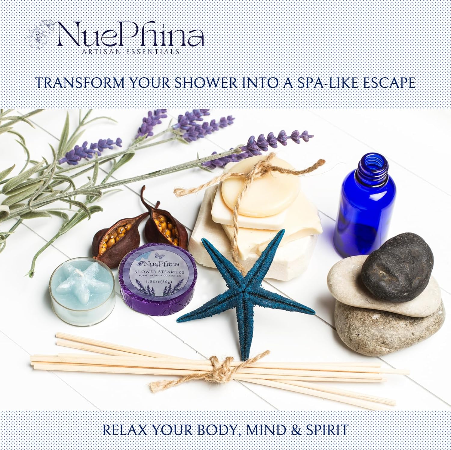 Luxury Lavender Shower Steamers, The Premium Gift for Women. 100% Natural Ingredients with Pure Essential Oils. Enjoy a Calming, Relaxing and Long-Lasting Aromatherapy Spa-Like Experience at Home.