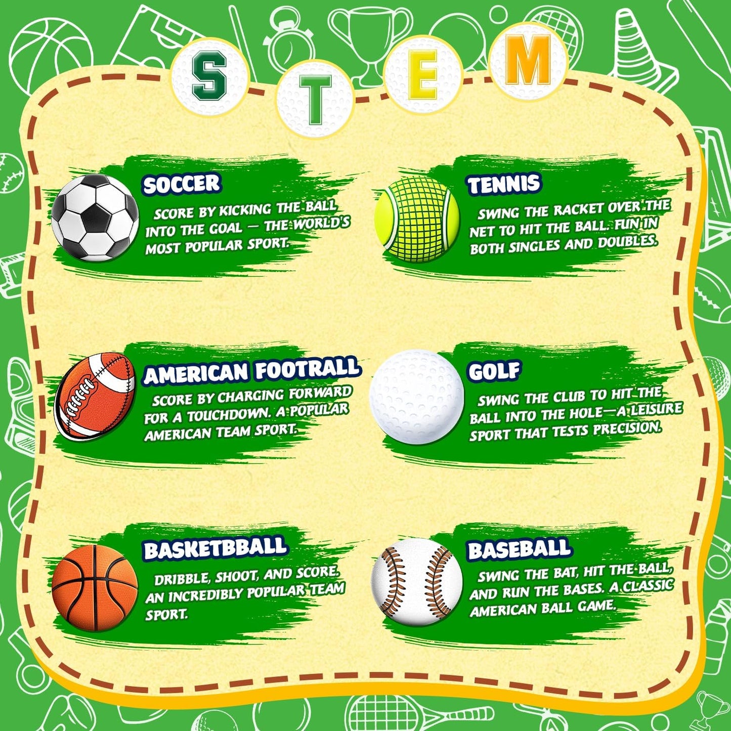 Bath Bombs for Kids, STEM 6-Pack Organic Handmade Bath Bomb Sports Themed, Basketball, Football, Rugby, Golf, Tennis Shapes, Mild Skin-Friendly SPA Toy, Nice Daily Reward and Holiday Gifts