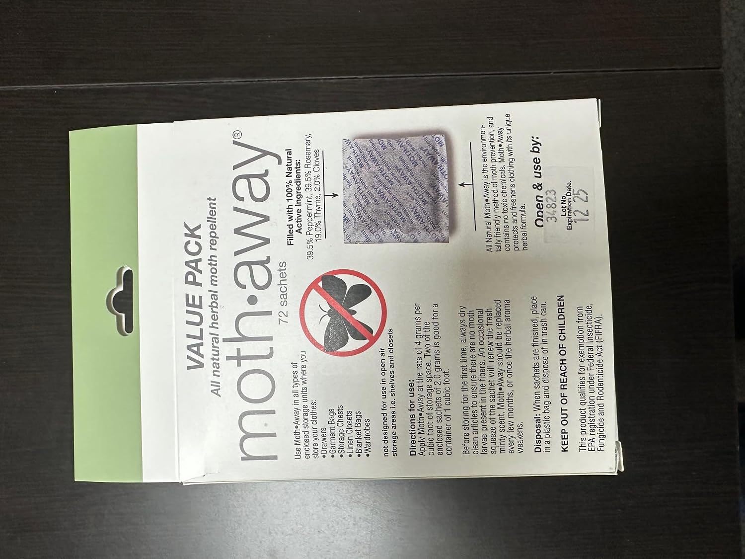 Richards Homewares Moth Away Sachets – 72-Pack Value Bundle, Natural Herbal Moth Repellent, Non-Toxic & Chemical-Free, Fresh Scent for Closets, Drawers & Storage – Made in USA
