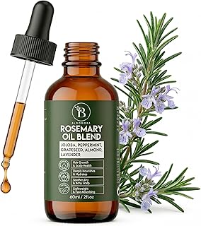Rosemary Oil for Hair Growth Blend with Almond, Peppermint, Lavender & Jojoba Oil for Hair, Lightweight Consistency, For Growth, Strengthening & Scalp Care (60ml / 2fl oz)