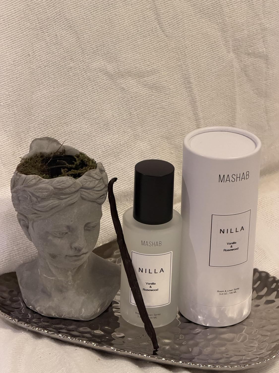 NILLA by MASHAB - All-Natural Vanilla & Rosewood Luxury Nonalcohol Linen & Room Spray | Aromatic Mist | Premium Glass Bottle (100 mL) Gift for Birthday Anniversary Mothers Day