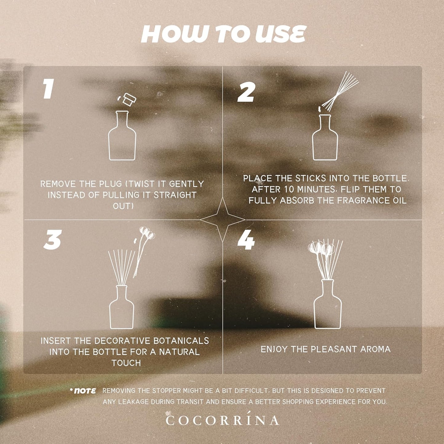 COCORRÍNA Wild Mint & Eucalyptus Reed Diffuser – 6.76 oz Essential Oil with 8 Reeds & Real Eucalyptus Sticks, Home Fragrance for Bedroom or Bathroom Décor