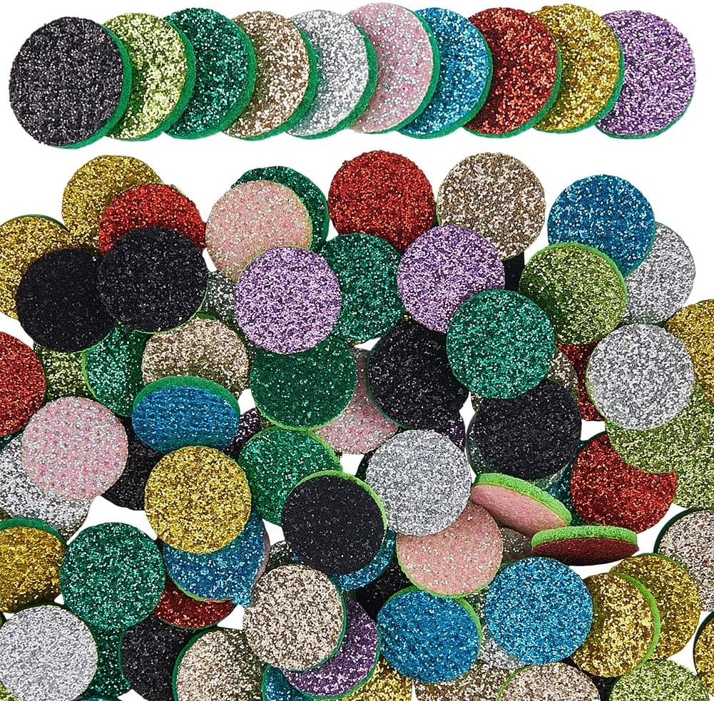 SUNNYCLUE 100Pcs Essential Oil Refill Pad Perfume Pads 15 x 3mm Random Colorful Cotton Flat Round Aromatherapy Microfibre Locket Necklace Replacement Refills Diffusers for Bracelet Car Home Supplies