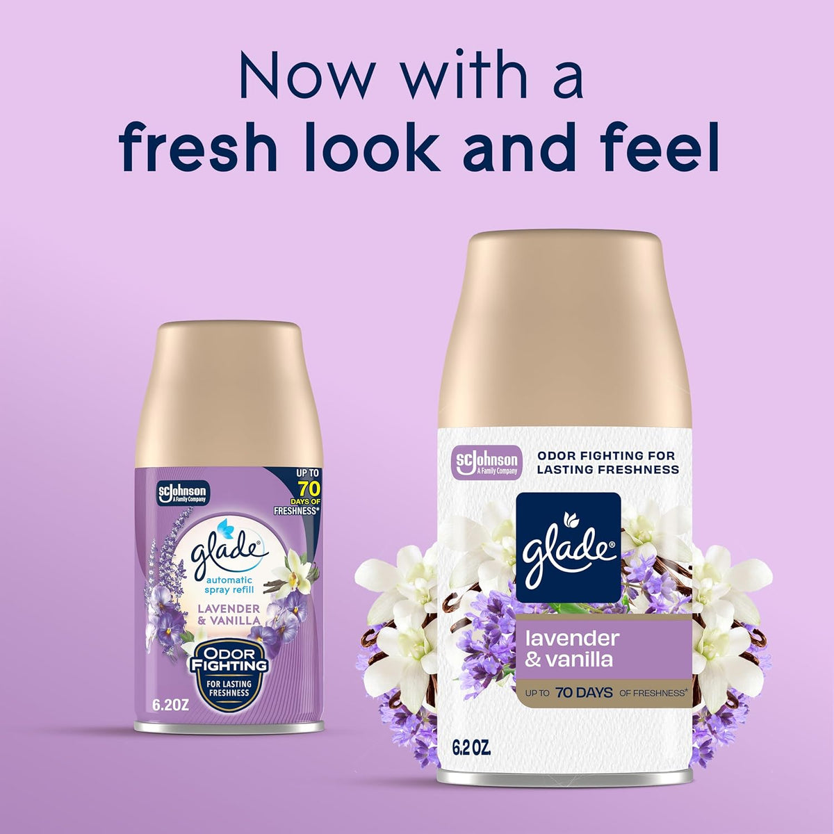 Glade Automatic Spray Refill, Air Freshener for Home and Bathroom, Lavender &amp; Vanilla, 6.2 Oz, 2 Count