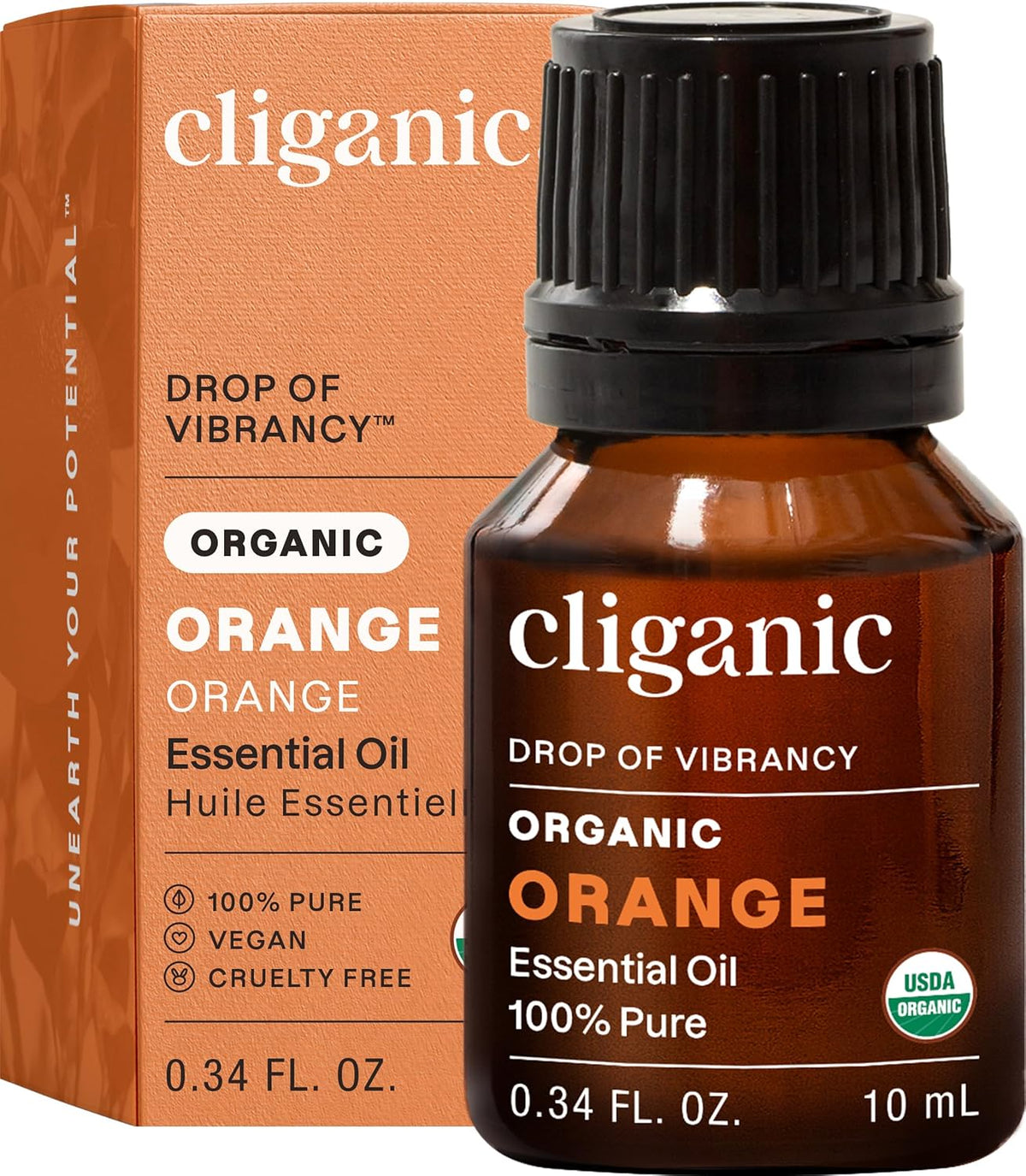 Cliganic Organic Sweet Orange Essential Oil for Diffuser