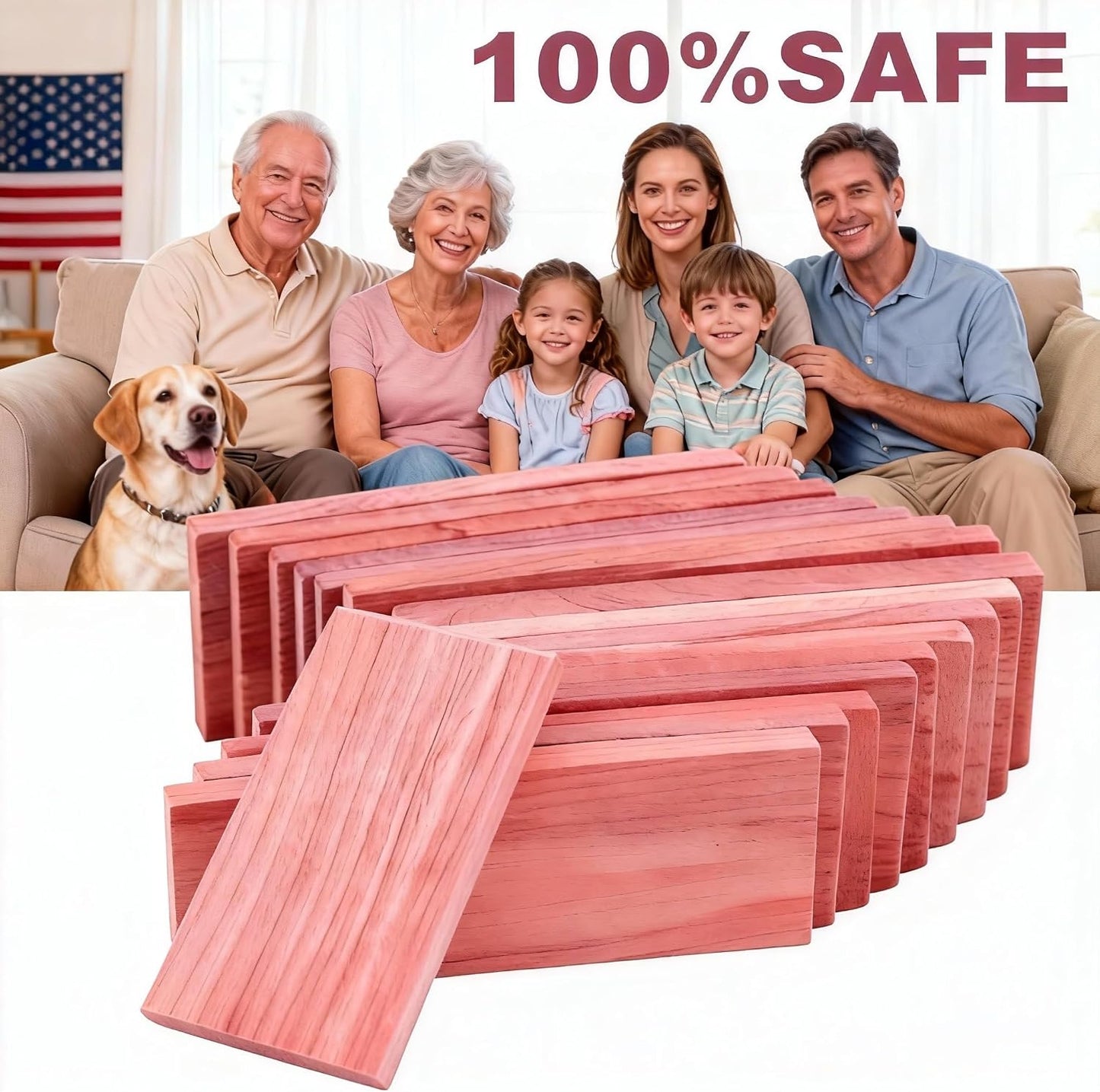 Cedar Blocks for Closet Storage,16Pcs American Cedar Planks Chips for Closet Drawers Organization,100% Natural Aromatic Red Cedar Blocks,100% Natural Red Cedar Wood Chips