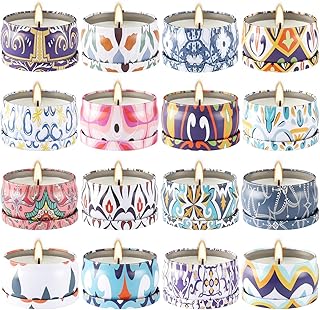 YOROXRG Scented Soy Wax Travel Tin Jar Candles - 2.5 OZ Gifts for Home, Mom - Christmas, Birthday, Thanksgiving, Mother's Day - 16 Pack