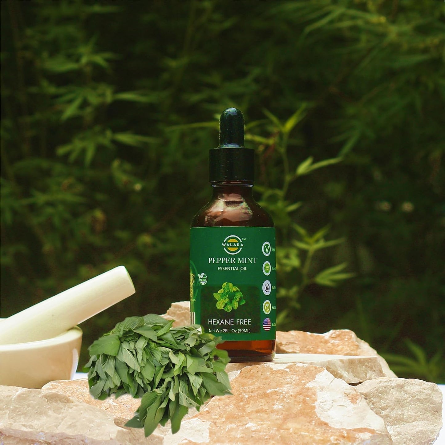 Peppermint Essential Oil - 2 oz | 100% Pure & Natural for Aromatherapy, Skin, Hair & Scalp Care