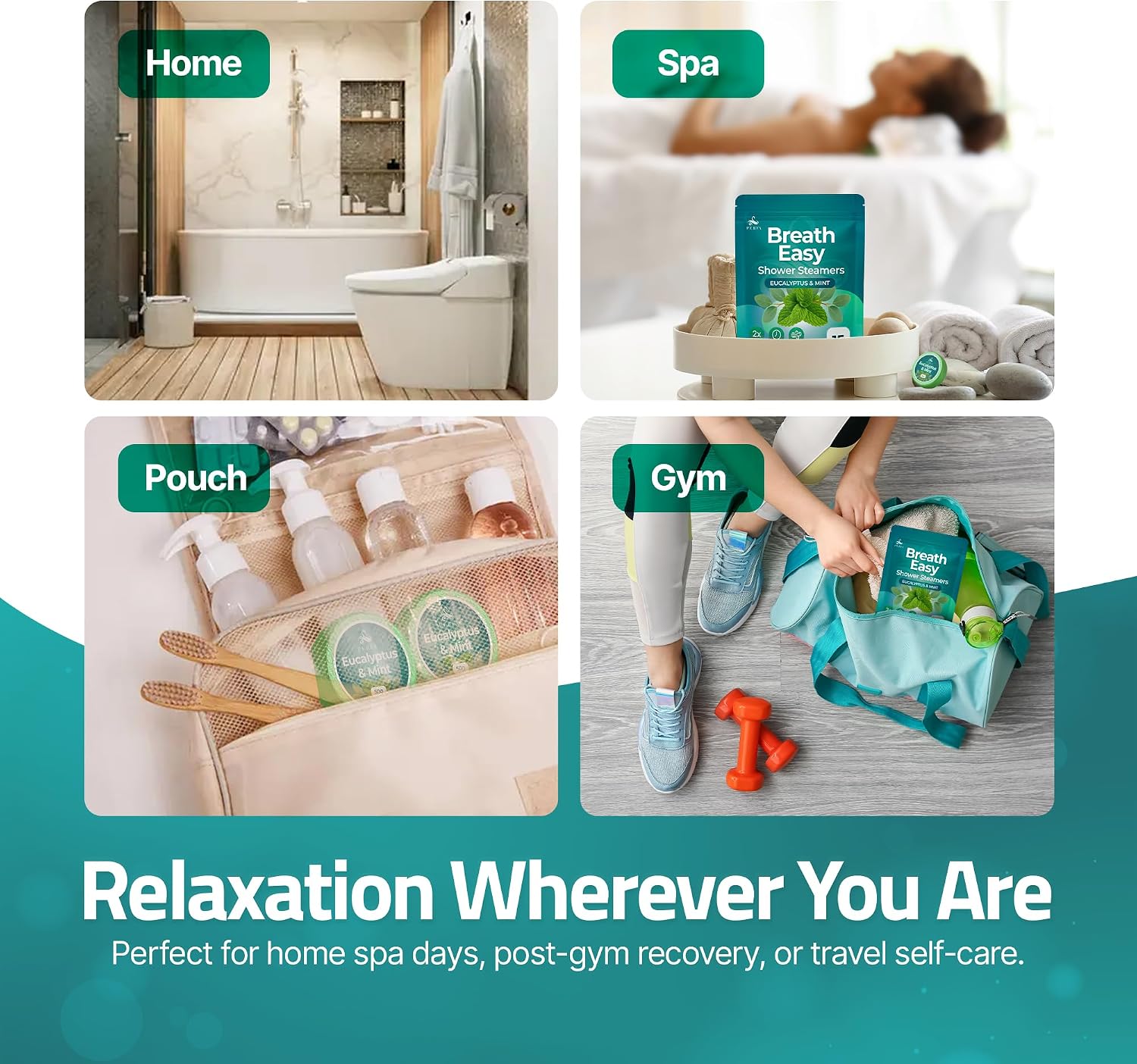 Shower Steamer with Eucalyptus Shower Bombs | 15 Extra Thick Tablets | Menthol Shower Steamers Aromatherapy | Self-Care and Body Restore Shower Steamer | Relaxing Vapor Shower Tablets by Perfa