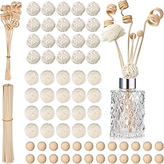 Loopeer 180 Pcs Reed Diffuser Sticks Set - Rattan Fragrance Diffuser and Flower Reed Sticks for Aromatherapy - Natural Volatile Replacement Refill Sticks for Aroma