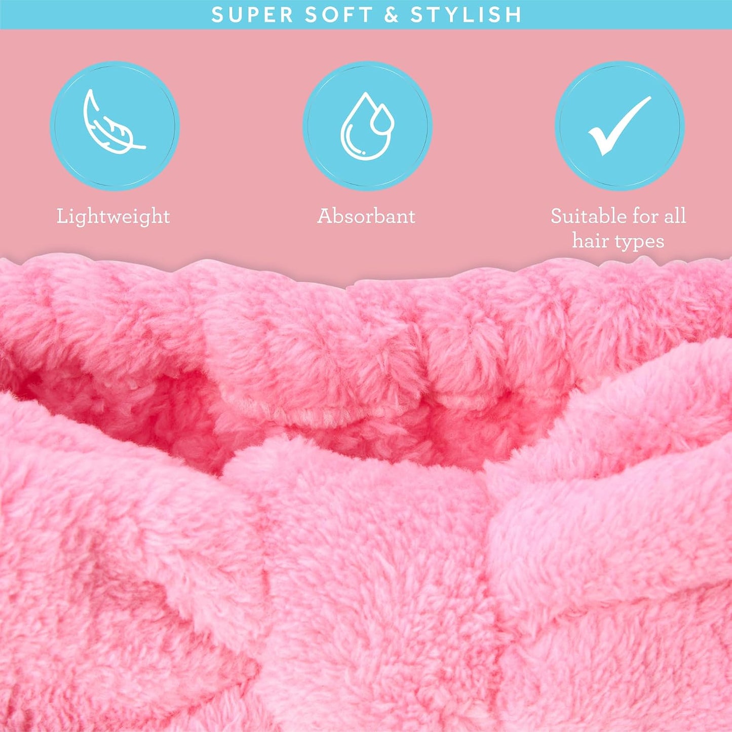 Bliss Women's 2 Pack Microfiber Towel Headband - Spa Headband for Washing Face, Skin Care, Makeup, and Messy Hair Wrap - Preppy Stuff Shower Hair Accessories for Women