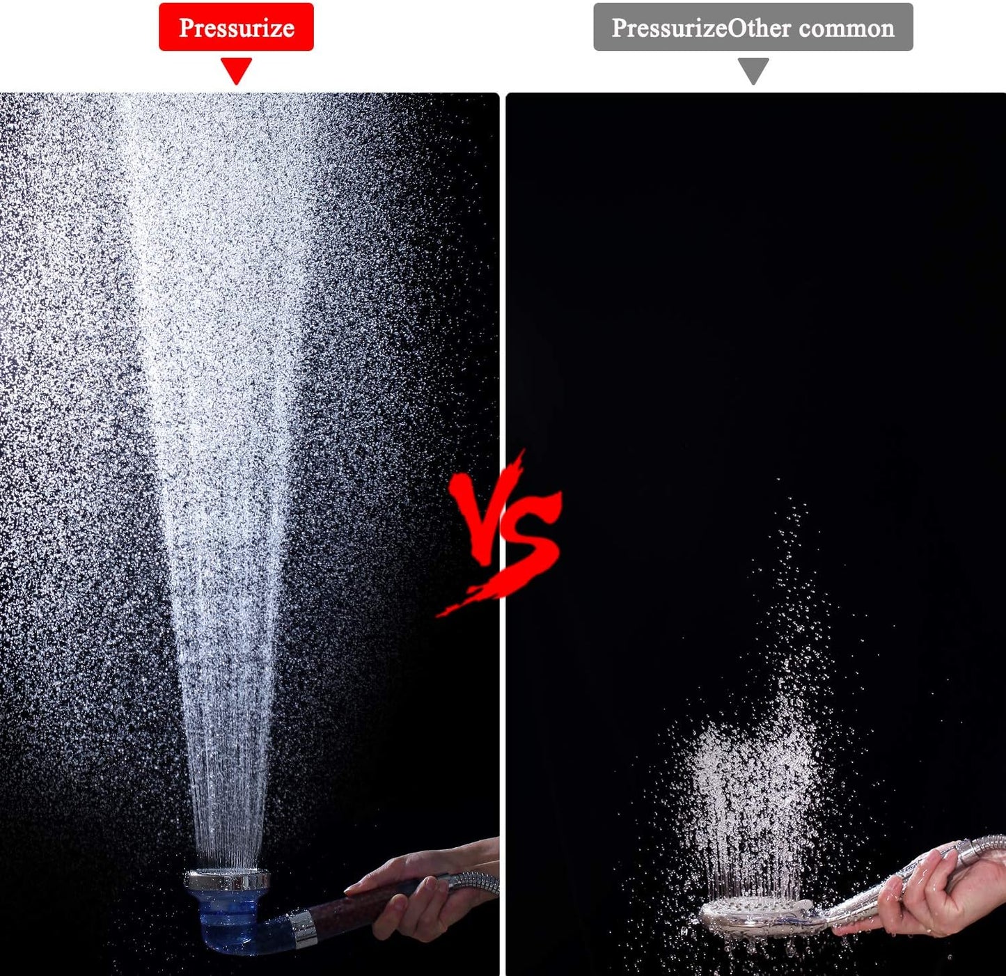 Detachable Ionic Filter Shower Head, High Pressure Showerhead with 3 Setting, Water Saving and Purify Water Quality, Stone Filter Beads Handheld Shower for Dry Hair and Skin Spa